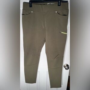 Women’s GLOW Workwear The Everyday Hero Olive Green Ankle Pants Size Large L